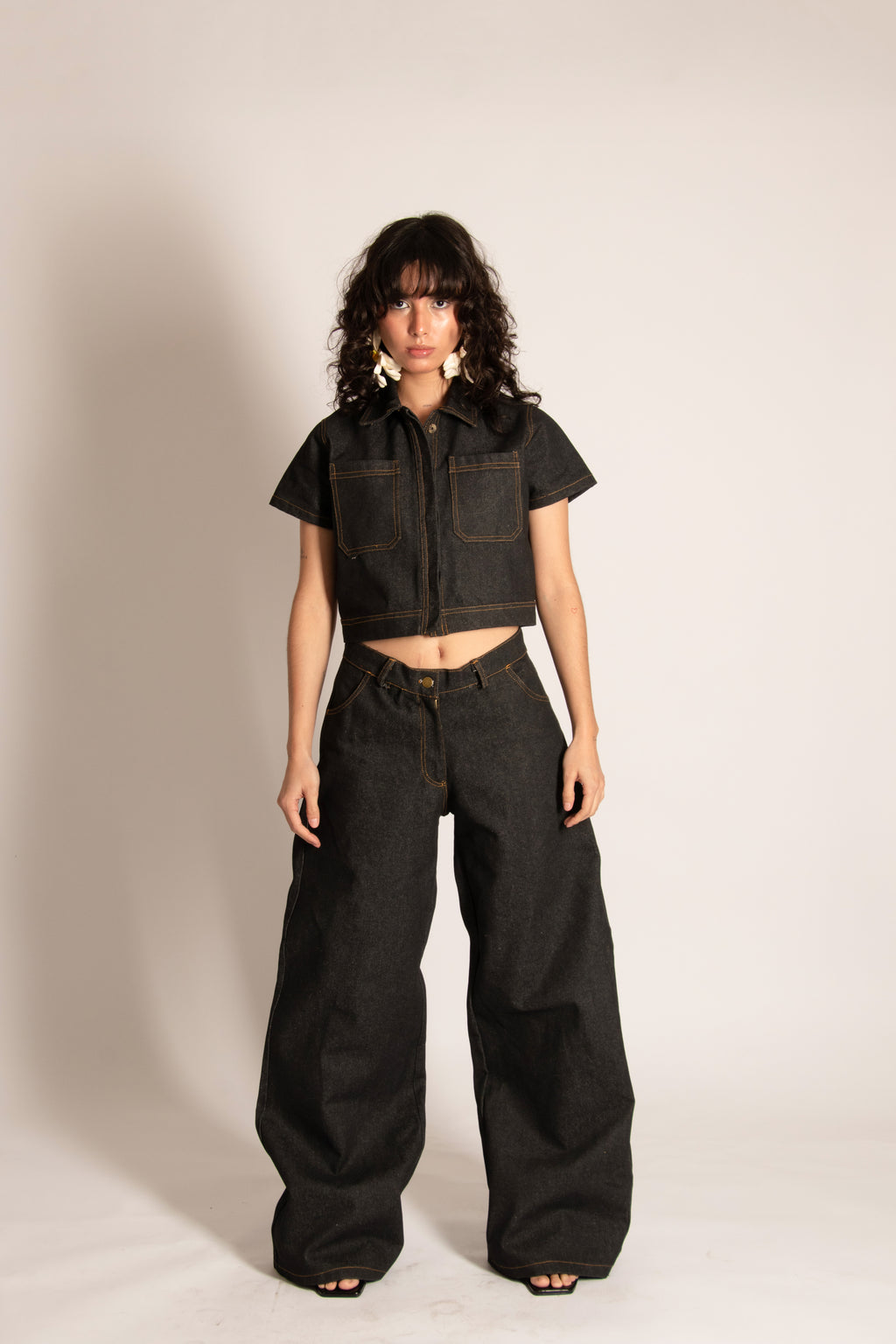 H-2 PANTALÓN RECTO MEZCLILLA NEGRO
